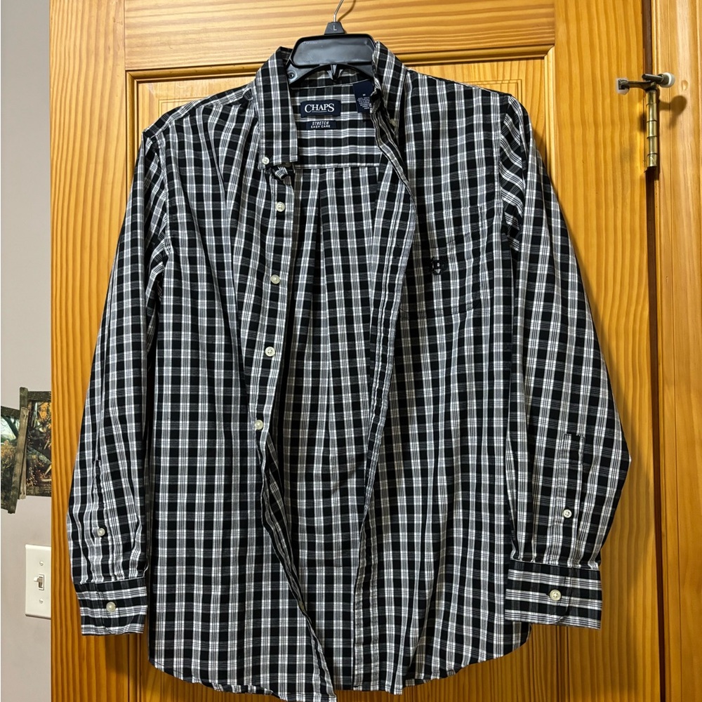 Chaps Men's Black Plaid Shirt